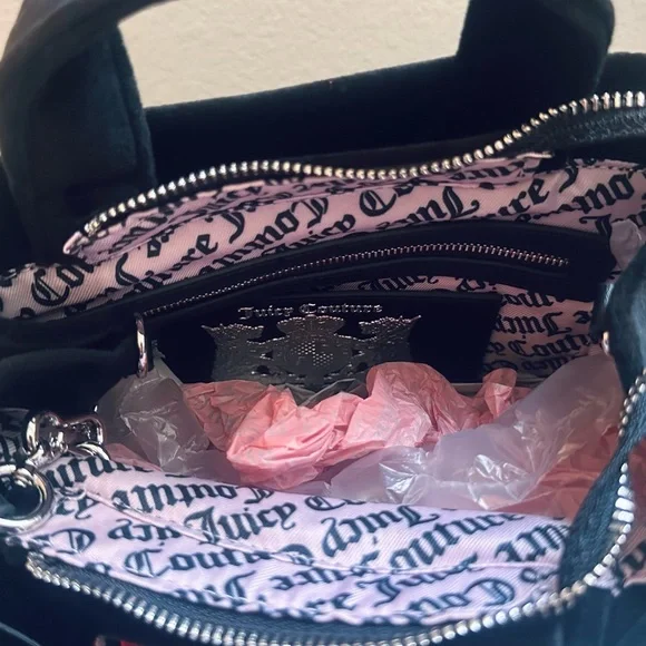 ♛Juicy Couture UK Velour Small Handbag Purse With Wallet♛